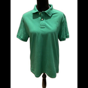 J. Crew Top Green Womens Polo Size Medium Shirt Short Sleeve Blouse J.Crew